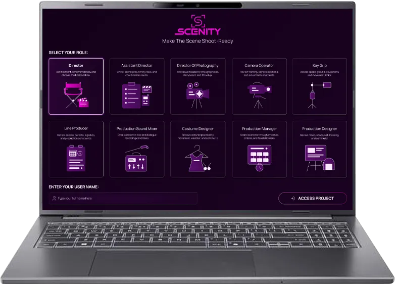Scenity home mockup